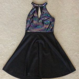 halter top dress with sequins